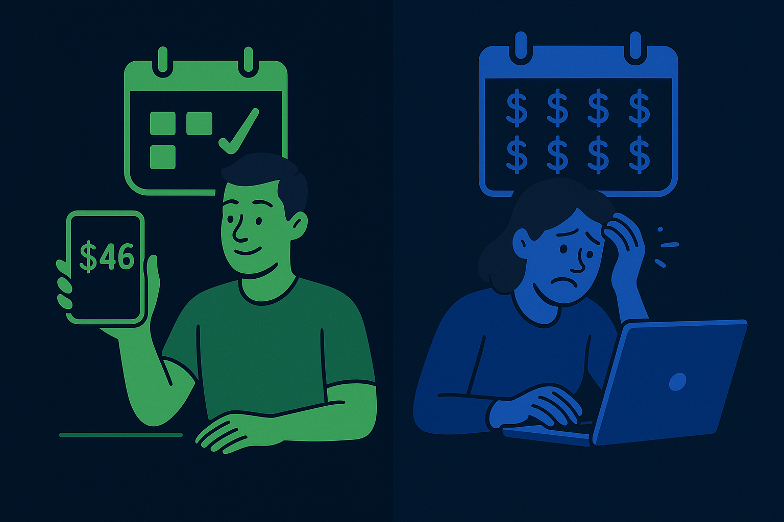 Daily vs Monthly Illustration